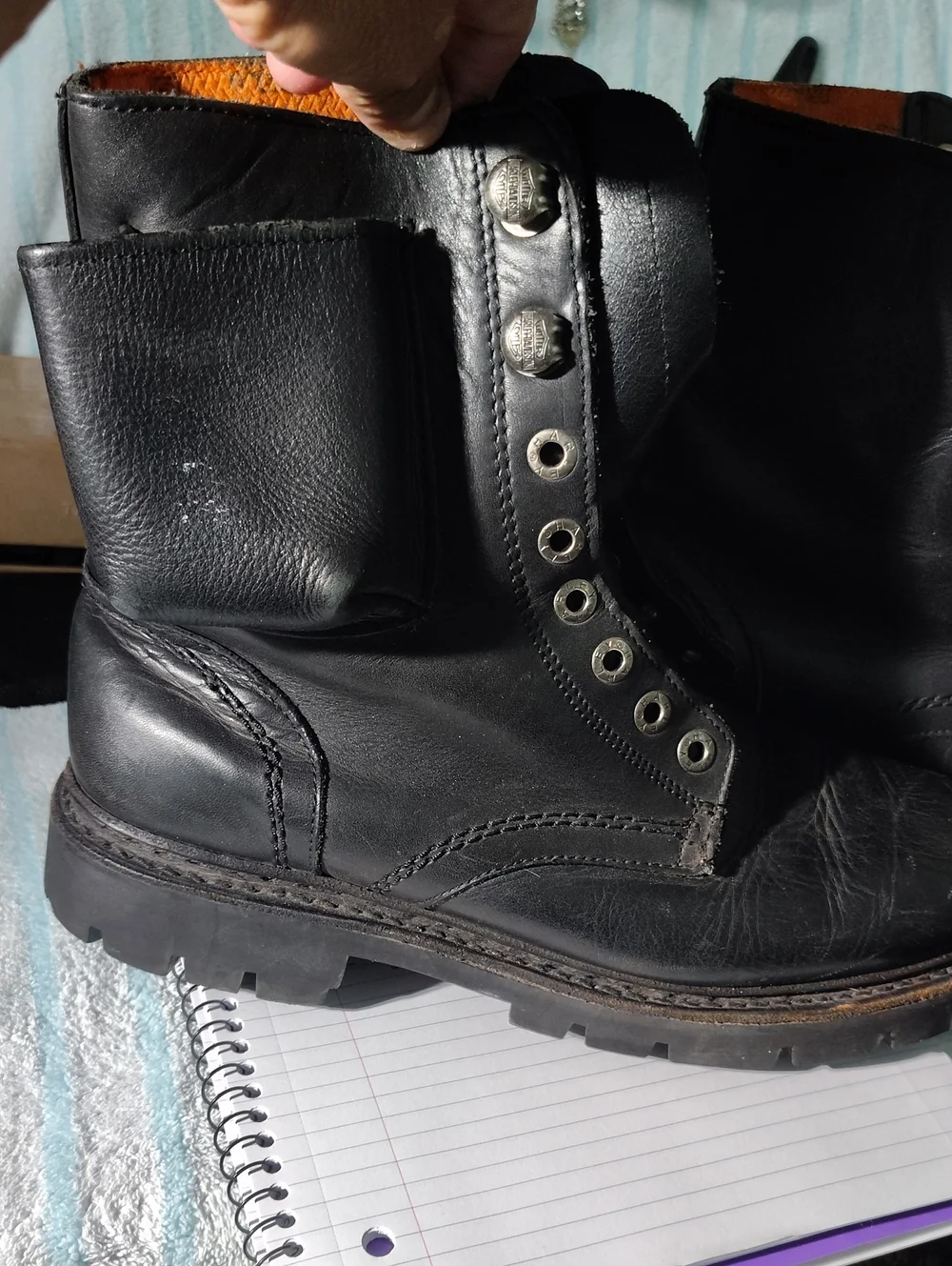 Harley Davidson boots n windshield tool pouches